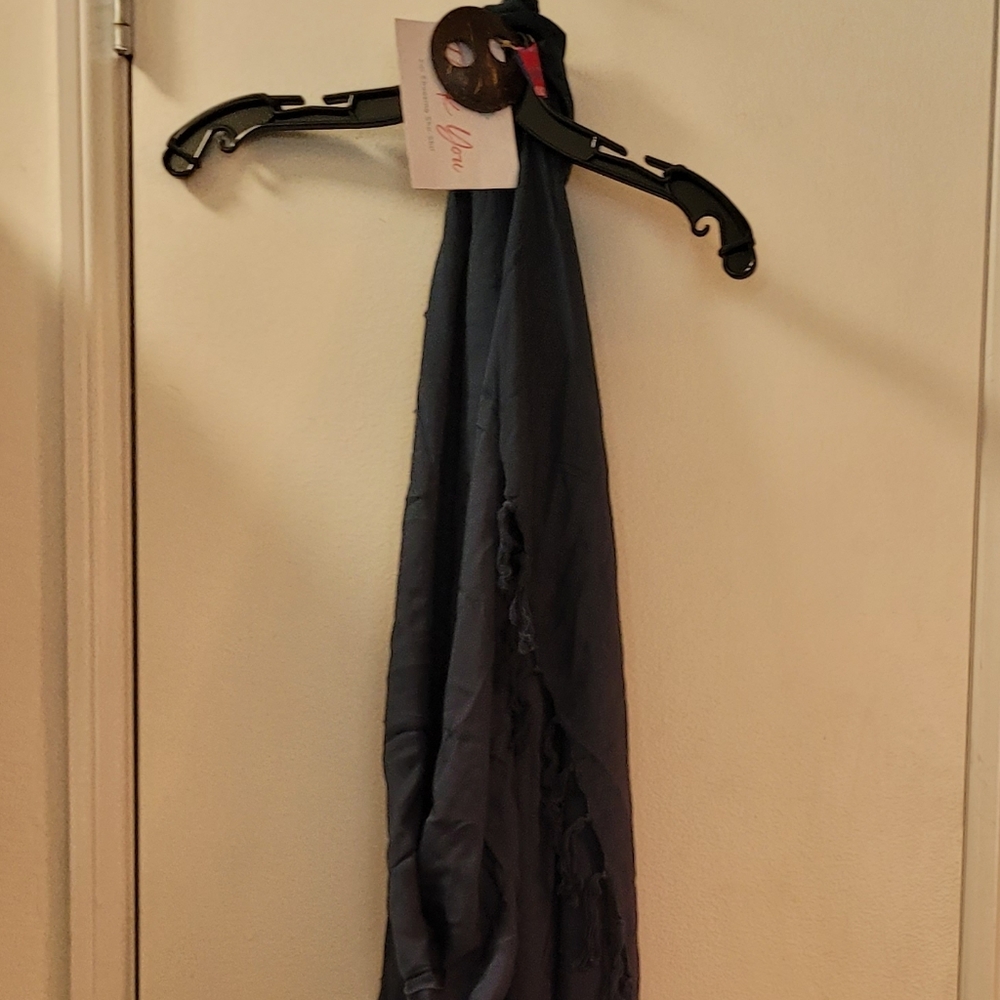 Elegant Navy Blue Sarong Swim Coverup